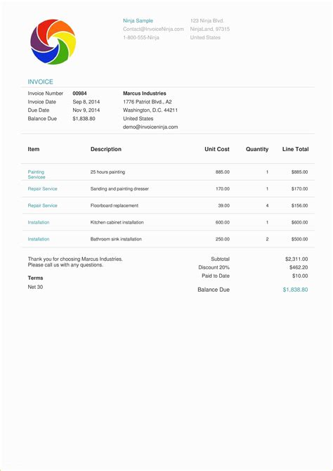 Bootstrap Invoice Template