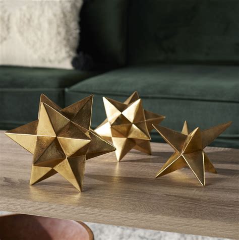 Polystone Metal Star Sculpture 3 Piece Figurine Set | Metal stars, Decorative objects, Sculpture