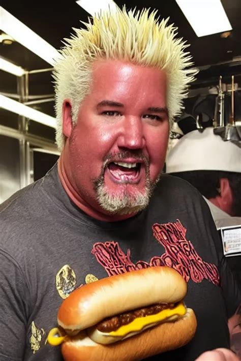 guy fieri, dimly lit, stands in a hallway, cradling a | Stable ...