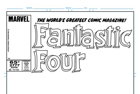 Fantastic Four Comic Book Cover Template