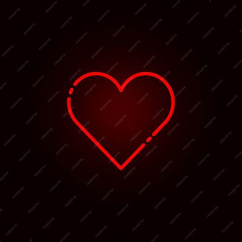 Premium Vector | Heart love red icon black background love symbol ...