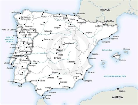 Vector Map of the Iberian Peninsula Political | One Stop Map