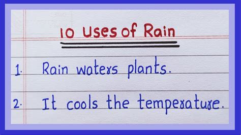 Uses of Rain | in English 10 Uses of Rain | Rainfall | Advantages of Rain | 10 Lines on Rain ...