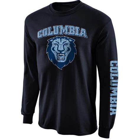 New Agenda Columbia University Lions Navy Blue Distressed Arch & Logo Long Sleeve T-Shirt