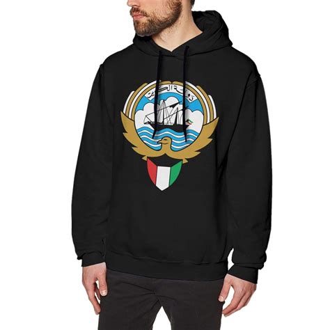 Buy CXHB Men's Hooded No Pocket Sweatshirt - Kuwait National Emblem ...