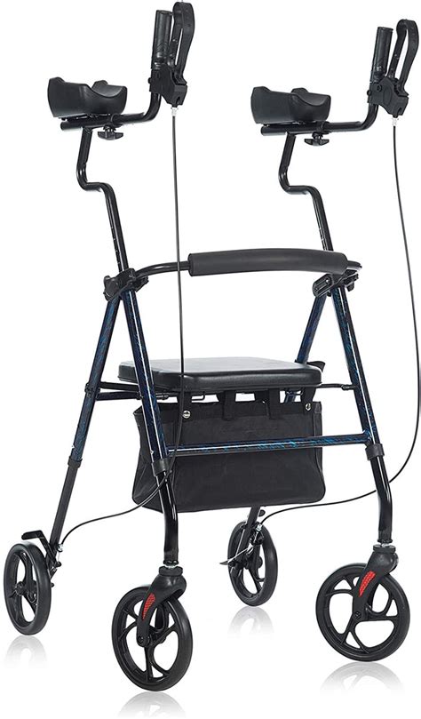 ELENKER® Tall Upright Walker Forearm Rollator Walker Stand Up Rolling ...