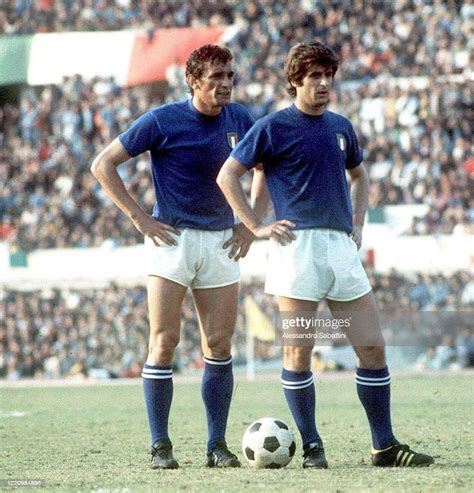 Luigi Riva and Gianni Rivera of Italy during the 1970 World Cup in ...