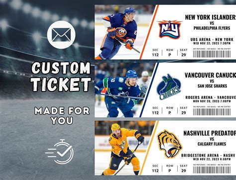 Custom Hockey Ticket NHL Tickets Surprise Gift Hockey - Etsy Canada