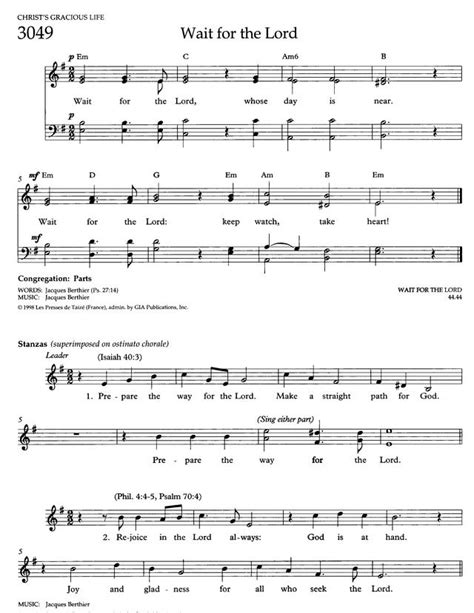 Wait for the Lord - Hymnary.org | Taize Chants | Pinterest | Lord and Texts