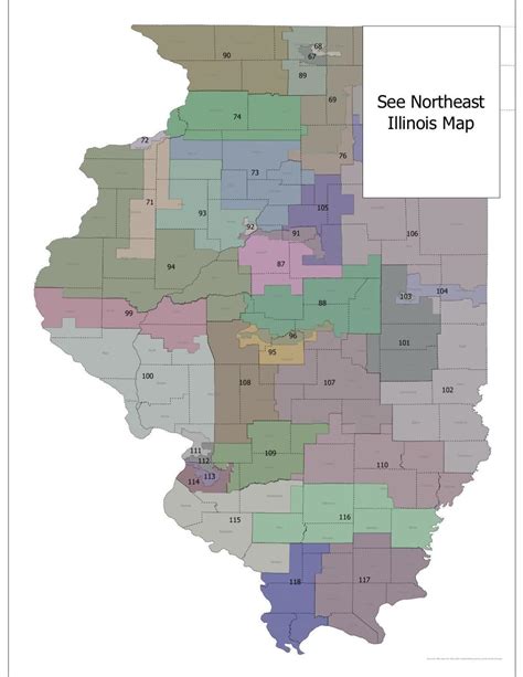 Illinois State Representative Districts Map - Terza Georgine