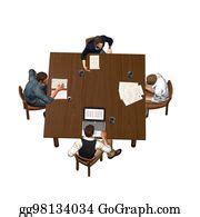 130 A Business Meeting At A Round Table Stock Illustrations | Royalty Free - GoGraph