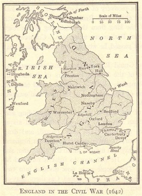 Map of England in the Civil War (1642) | Student Handouts