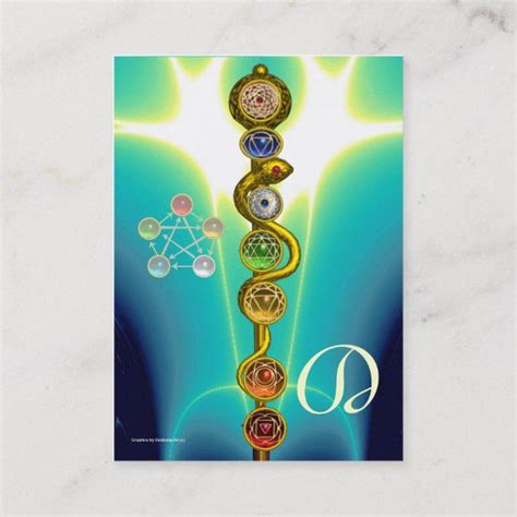 ROD OF ASCLEPIUS,7 CHAKRAS,YOGA ,SPIRITUAL ENERGY BUSINESS CARD # ...