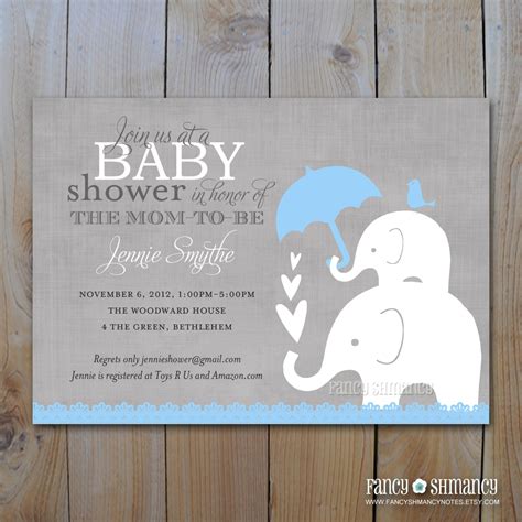 Free Printable Elephant Baby Shower Invitations