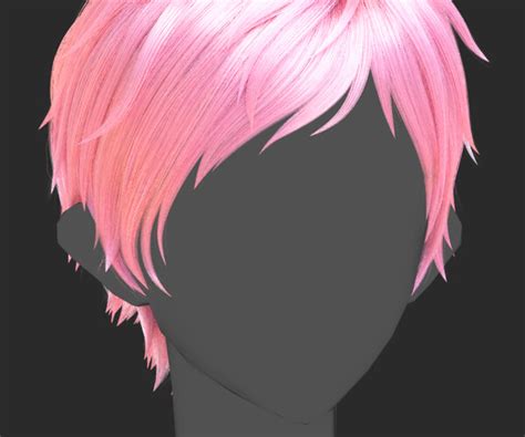 ArtStation - Anime male Short Hair Hairstyle (blender Particle hair ...