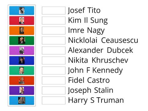 Leaders during Cold War - Match up