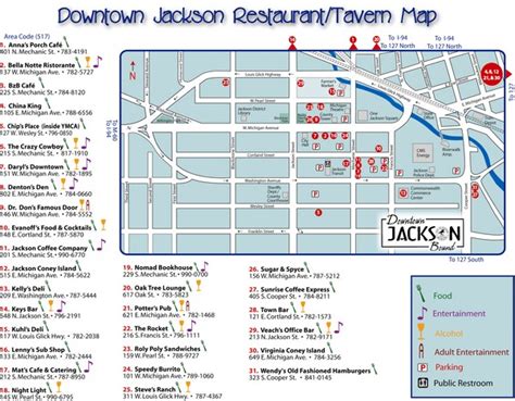 Downtown Jackson Restaurant Map - Downtown Jackson MI USA • mappery