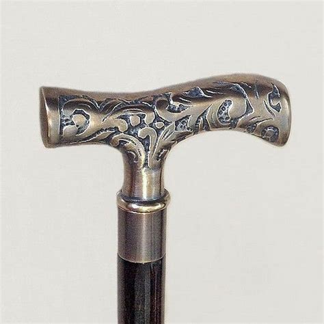 Classical gentleman sided head crutch handle is hand-polished antique brass Canadian maple stick ...