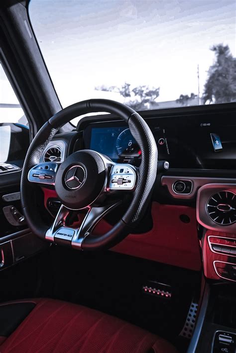 G63 AMG matte black exterior red interior AMG sport steering wheel. New ...