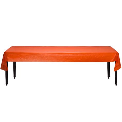 Orange Plastic Table Cover Roll 40in x 100ft | Party City