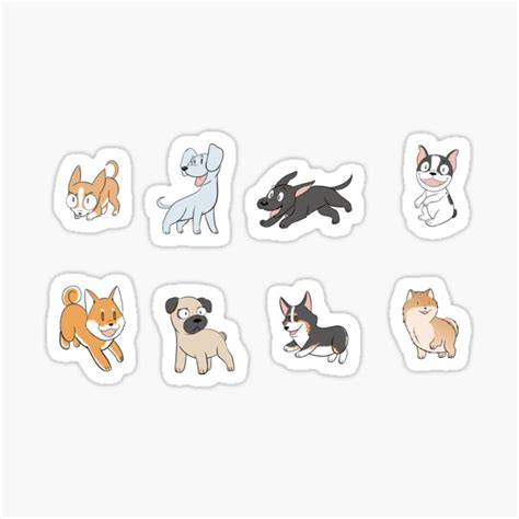 "8 Happy Dog Stickers" Sticker for Sale by paledogstudios | Redbubble