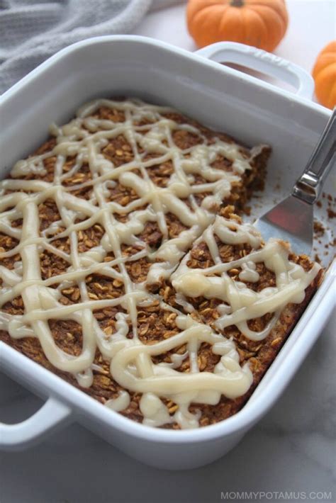 Baked Pumpkin Oatmeal Recipe With Vanilla Glaze