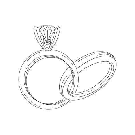 Free Vector | Hand drawn wedding ring outline illustration