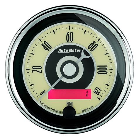 Auto Meter® 1187 - Cruiser AD Series 3-3/8" Speedometer Gauge, 0-120 MPH