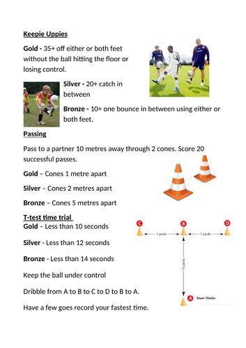 Basic football skills assesment | Teaching Resources