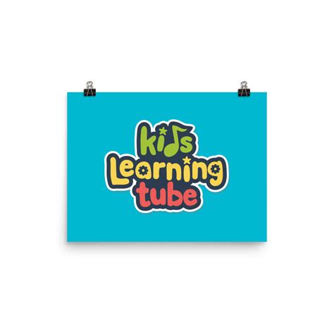 Kids Learning Tube Logo Poster (Teal)