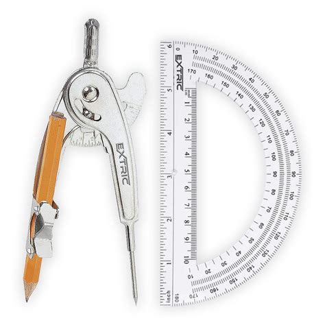 Buy Protractor and Compass for Geometry - Bundle Protractor for Geometry with Compass Metal, 6 ...