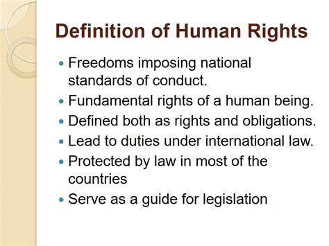 Definition of Human Rights - 693 Words | Presentation Example