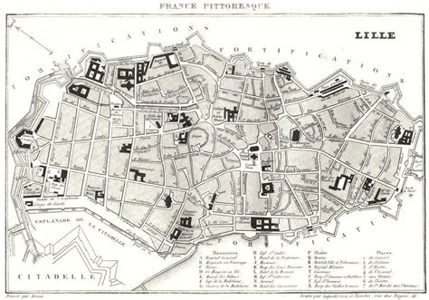 Lille old town map - Map of Lille old town (Hauts-de-France - France)