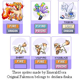 Fakemon Sprites by EmeraldSora on DeviantArt