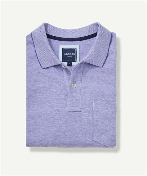 Oxford Pocket Polo Shirt - Violet - x-polos - GAZMAN