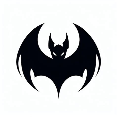 Premium AI Image | Logo of a black bat on a white background