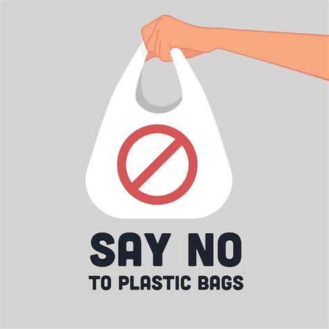 Say no to plastic bags sign logo Vector | Premium Download