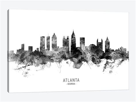 Atlanta Georgia Skyline Name Bla - Canvas Art Print | Michael Tompsett