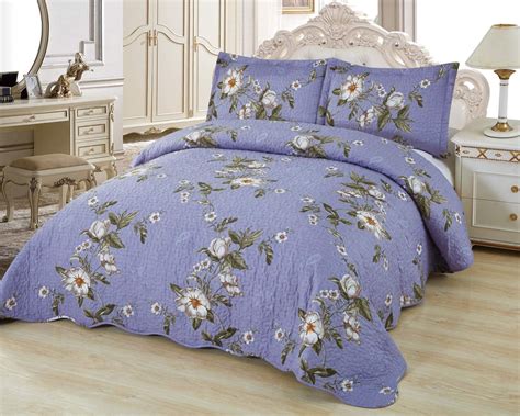 Sapphire Home 3 Piece Full/Queen Size Quilt Bedspread Coverlet Bedding ...