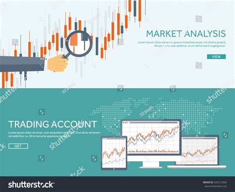 Vector Illustration. Flat Background. Market Trade. Trading Platform ...