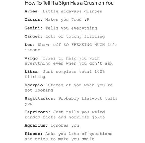 Astrology — The signs and having a crush…