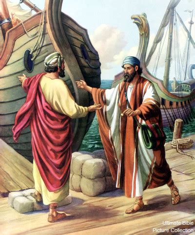 Jonah 1 Bible Pictures: Jonah paying his fare