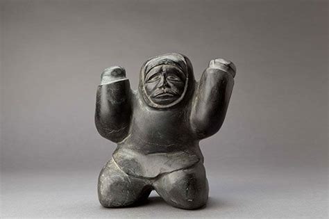 Inuit, "Hunter" by Thomas Sevoga, Baker Lake, Soapstone, 9 x 8 x 4.5" | Inuit, Inuit art, Stone art