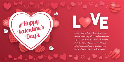 Valentine's Day Banner with Heart Decorations 963000 Vector Art at Vecteezy