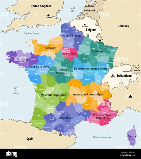 France Map With Neighbouring Countries - Bertha Roseanne