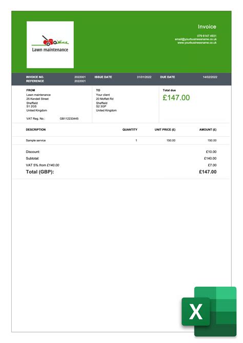 Excel Invoice Templates for UK - Free download | Billdu