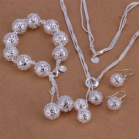 Sets Silver Plated Sets Silver Trendy Jewelry Sets Balls Jewelry Wholesale Free Shipping acbv ...