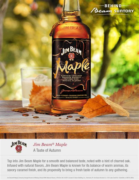 Tap into Jim Beam Maple for a smooth and balanced bourbon, with a hint of charred oak, infused ...