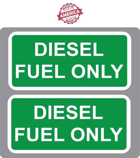 Pair of (2) Diesel Fuel Only Oil Decals Stickers Warning Label 2.5" x 5 ...