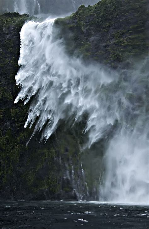 HD wallpaper: milford sound, new zealand, waterfall, new zeland, spray, storm | Wallpaper Flare